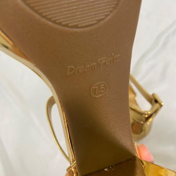 NEW Dream Pairs Metallic Gold High Heels / Open Toe Platform Sandals US 7.5 - Picture 8 of 8